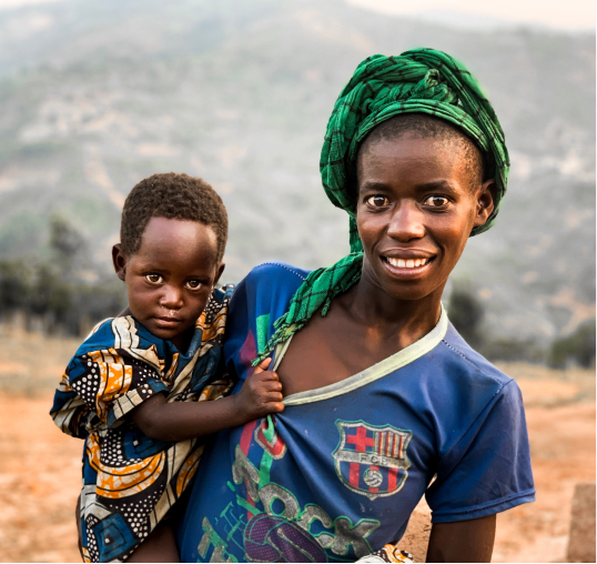 Polaroid of an African momma and her baby